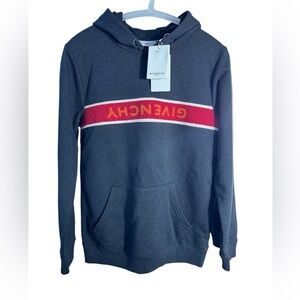 Givenchy Charcoal Hoodie With Logo & Red and White Accents